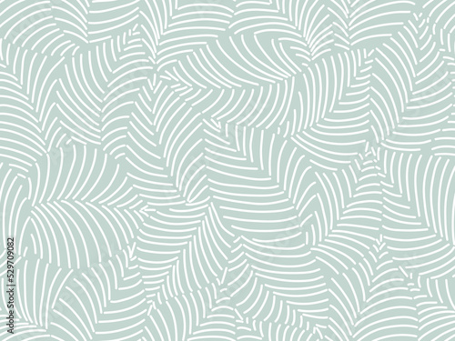 seamless white abstract grey background withwhite leaves drawn by thin lines. Vectorfloral pattern