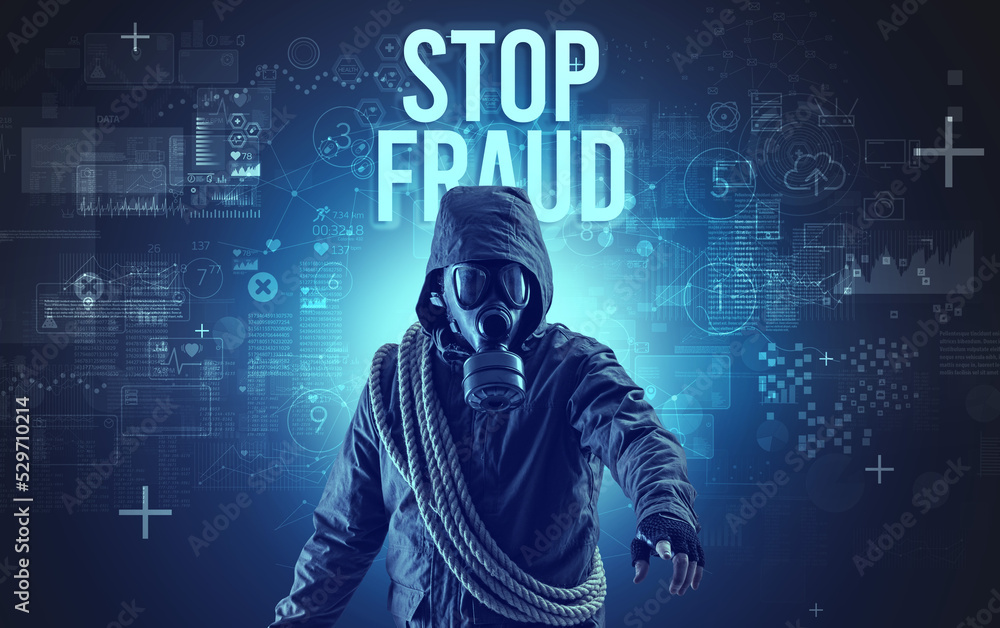 Faceless man with online security concept Faceless man with online security concept