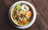 Soto Banjar or Traditional Chicken Soup from South Borneo Kalimantan, Indonesia
