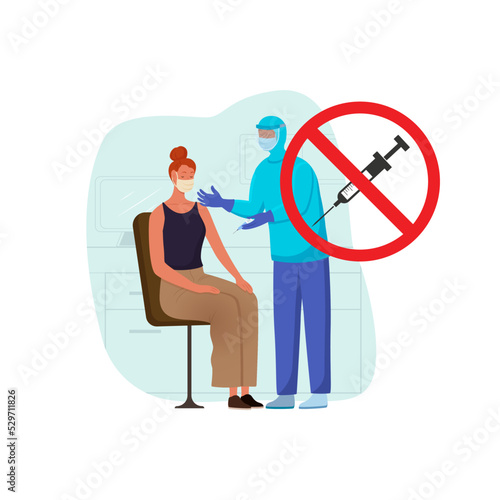 Concept for vaccination scepticism. Anti-vaccination