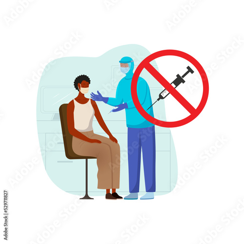 Concept for vaccination scepticism. Anti-vaccination