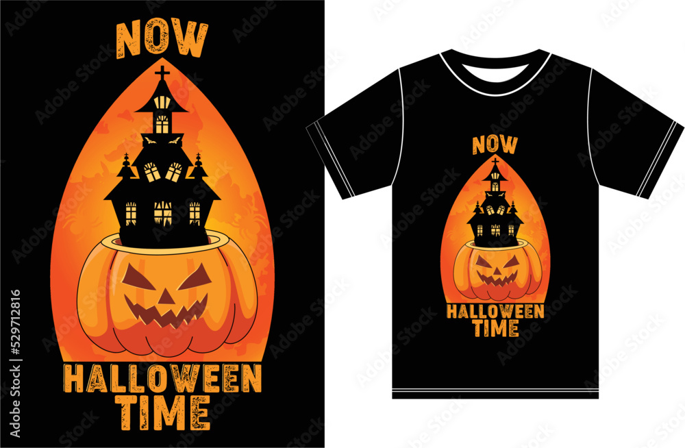Now Halloween Time. Halloween T-shirt. Now Halloween Time. Halloween T-shirt.