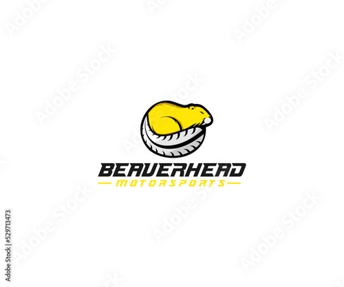 beaver motosport logo design illustration 