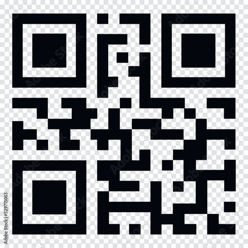 QR code isolated on transparent background photo
