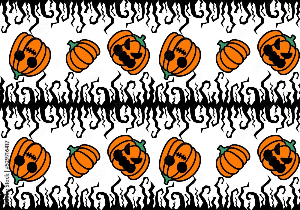 Halloween black creepy branches seamless pattern for wrapping paper and kids print and fabrics and accessories