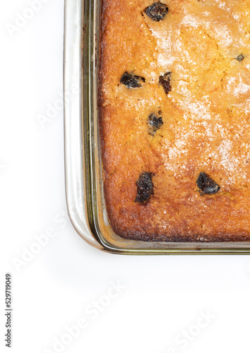 Obraz na plátně piece of craft cornbread home made Johnny bread made of corn flour and fig piece