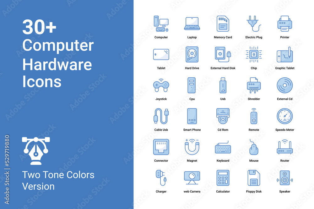 Computer and Hardware icons collection. Set vector line with elements for mobile concepts and web apps. Collection modern icons. Computer and Hardware icons collection. Set vector line with elements for mobile concepts and web apps. Collection modern icons.