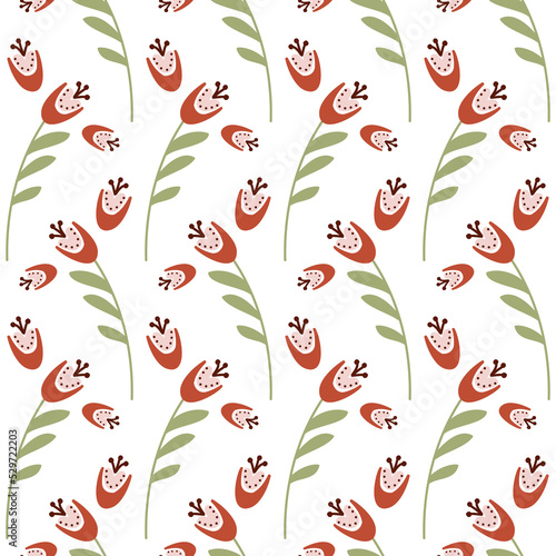 Bluebell flower pattern on white background seamless pattern for design, campanula flower blossom