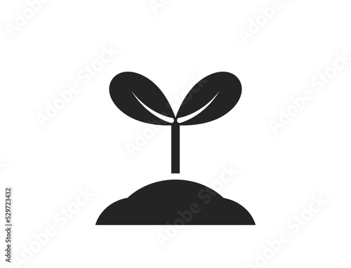 sprout icon. organic farming and agriculture symbol. isolated vector image © Назарій