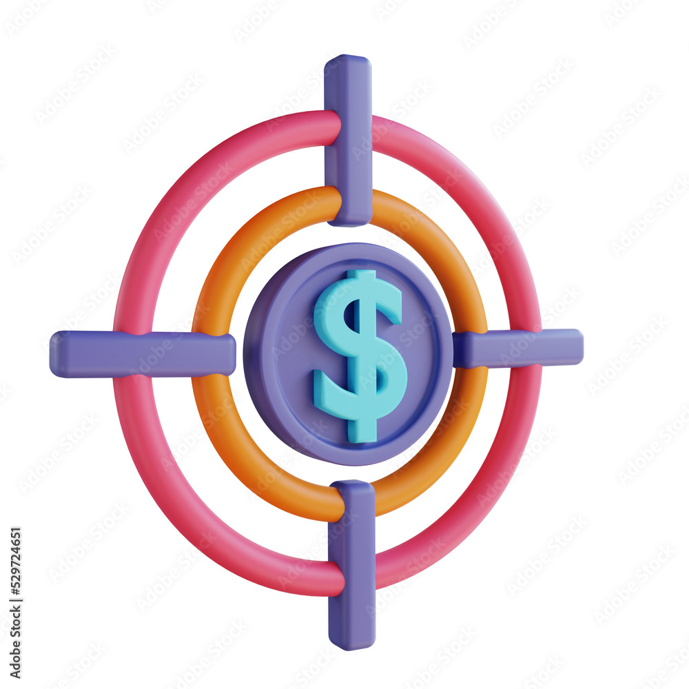 3D illustration target suitable for business and finance 3D illustration target suitable for business and finance