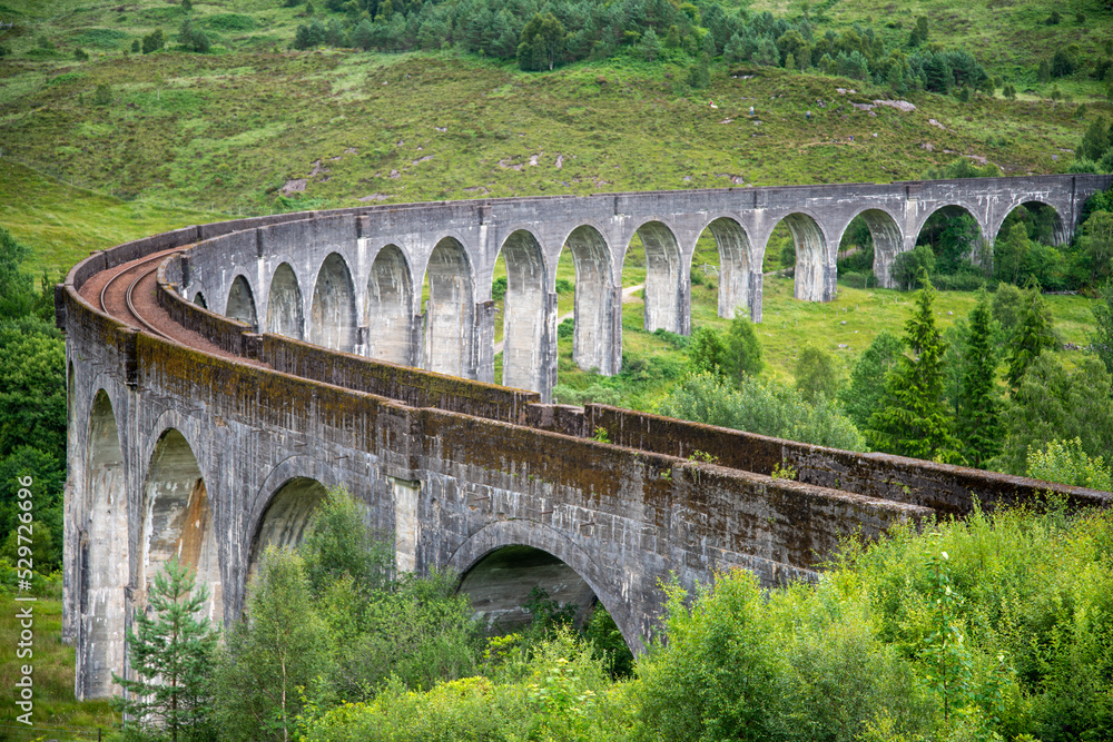 Glenfinnan Viaduct,set amongst Scottish Highland scenery,Glenfinnan, Inverness-shire, Scotland, UK.
