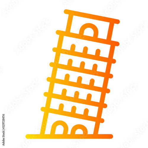 pisa tower gradient icon