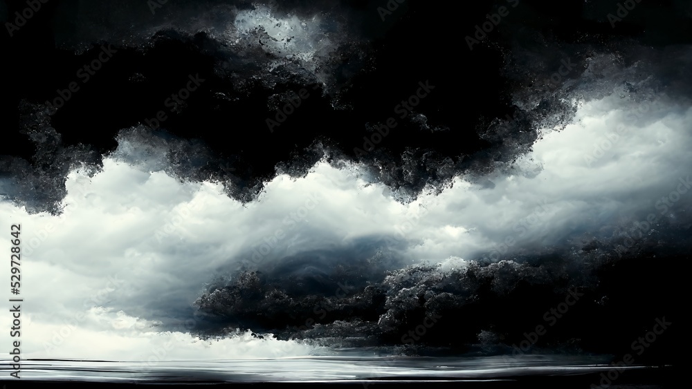 Fototapeta premium Dramatic black and white clouds with high contrast