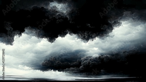 Dramatic black and white clouds with high contrast