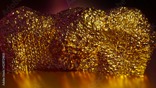 Photography 3d illustration of polygonal gold worth an exorbitant amount of money