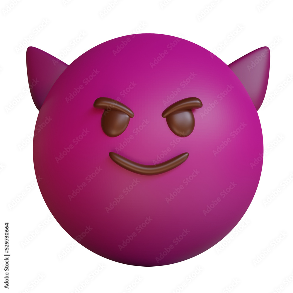 3d render purple emoji devil face emoticon icon 3d render purple emoji devil face emoticon icon