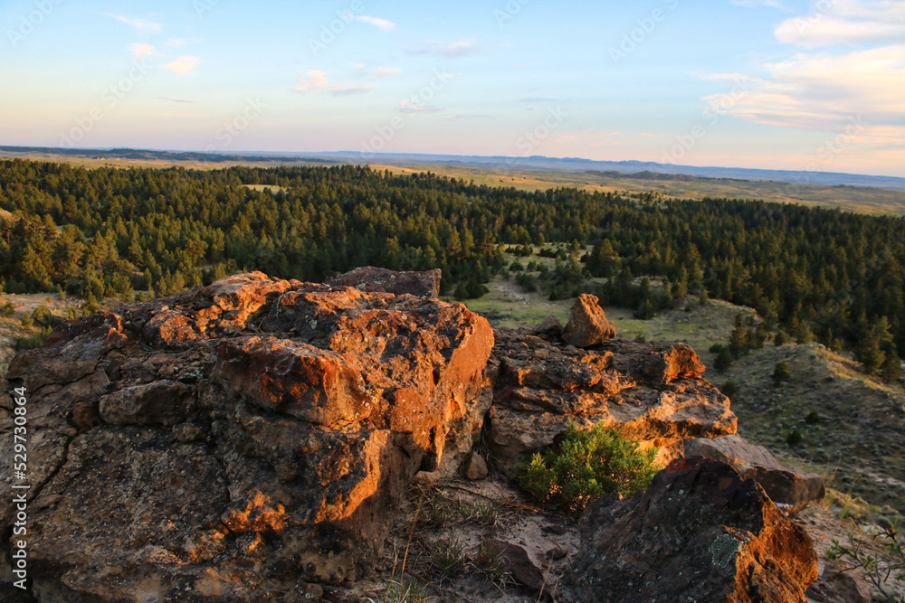 Rocks at sunset in Wyoming