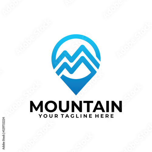 mountain logo concept, point mountain design template