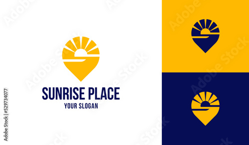 Sunrise place logo design vector