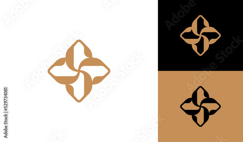 Flower letter SS initial monogram logo design