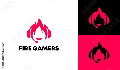 Fire gamers logo design for esport or gamers community