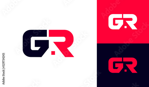 Letter GR logo with house roof