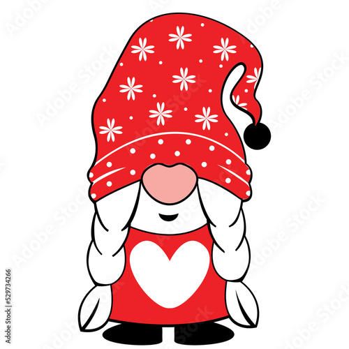 Christmas gnomes  with gnomes in red hats.