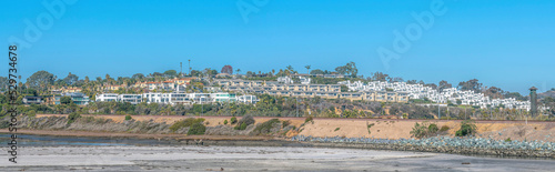Del Mar, California- Panorama of apartments and houses along the San Dieguito Lagoon photo