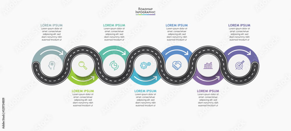 Business road map timeline infographic icons designed for abstract ...