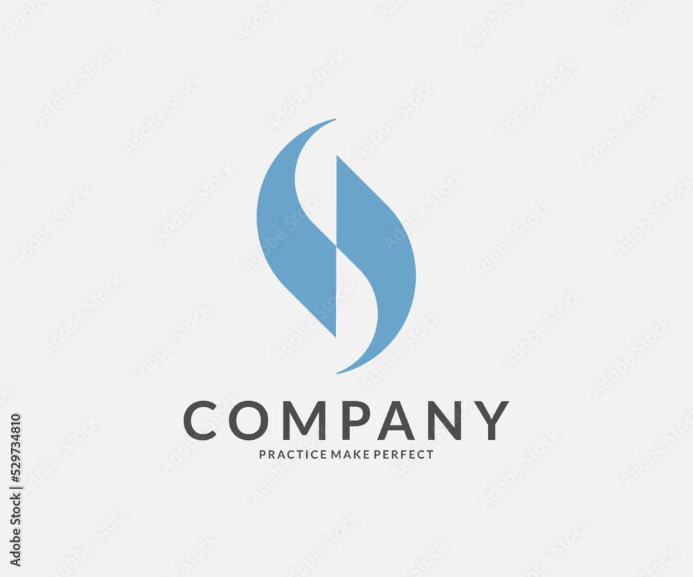 Abstract logo design, letter S. Trendy business concept logotype. Creative vector icon.