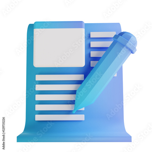 3D illustration write documents