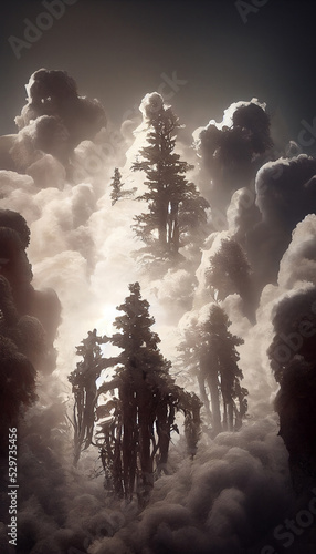 Fotografiet surrealistic carnivore trees Adolf Lachman Mark Powell Digital Art Illustration