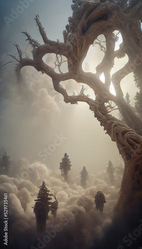Obraz na płótnie surrealistic carnivore trees Adolf Lachman Mark Powell Digital Art Illustration