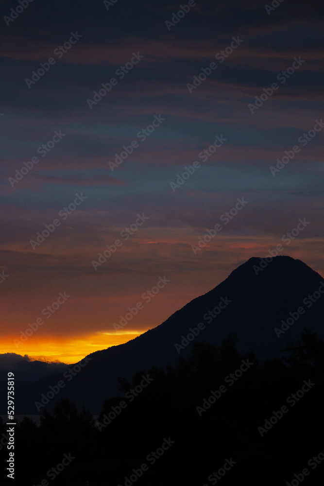 Sunset Volcano in Lago Atitlán, Panajachel - Guatemala - Central America