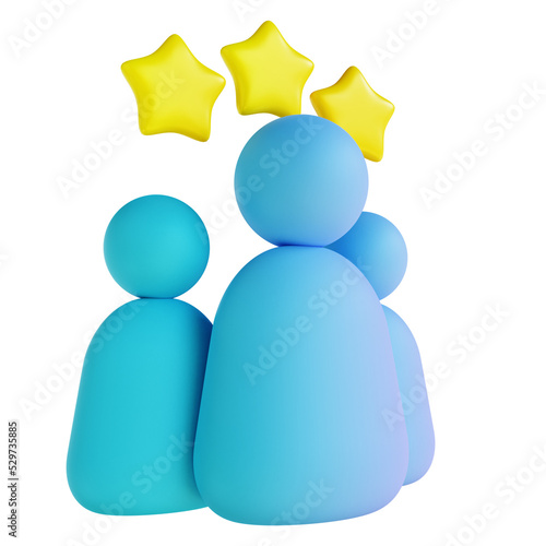 3D illustration appreciate people