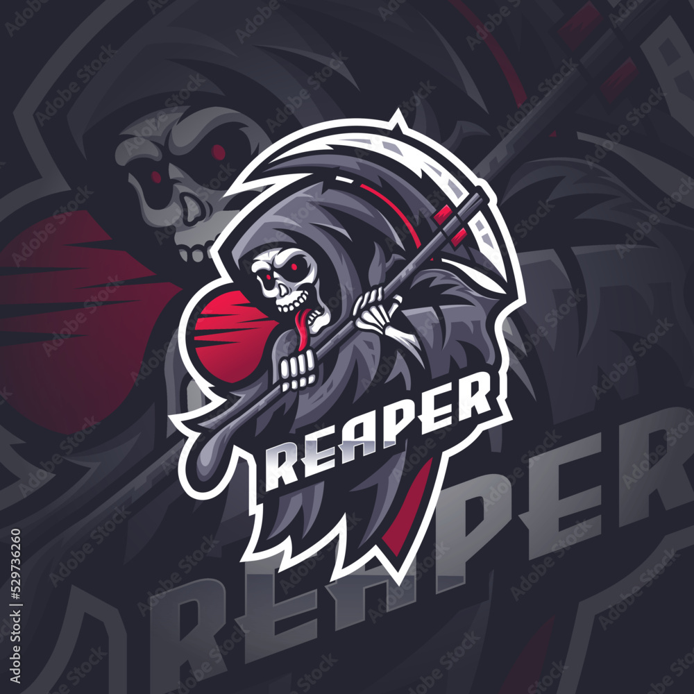 Reaper Mascot Esport Logo Design Illustration For Gaming Club