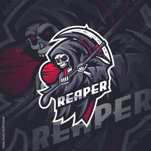 Reaper Mascot Esport Logo Design Illustration For Gaming Club