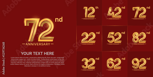 set of anniversary premium golden color can be use for celebration event