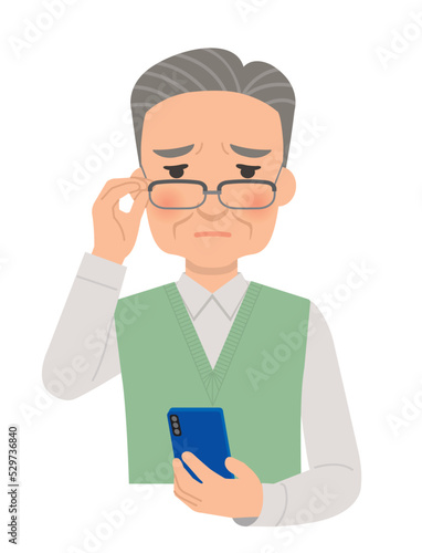 老眼で悩むシニアのスマホ操作
