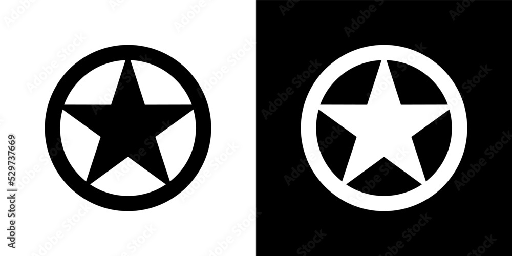 Icon star in a circle, trend, hit. Pictogram for web or marketplace, clothing category. Isolated vector illustration on a white background. Icon star in a circle, trend, hit. Pictogram for web or marketplace, clothing category. Isolated vector illustration on a white background.