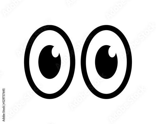 Smile eyes look into the frame. Emoji. A sticker for a chat message. Isolated vector illustration on white background.