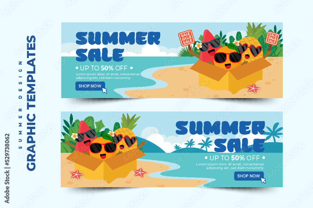 Summer Sale Graphic template easy to customize simple and elegant design