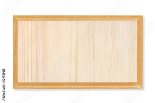 Blank wooden frame or wooden board isolated on white with clipping path