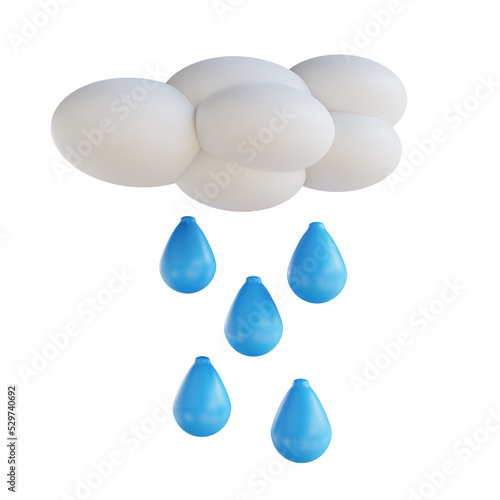3D illustration cloud and rain suitable ecology