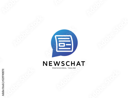 News chat logo design illustration