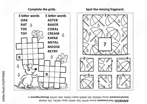 Bild auf Leinwand Activity page with two puzzles