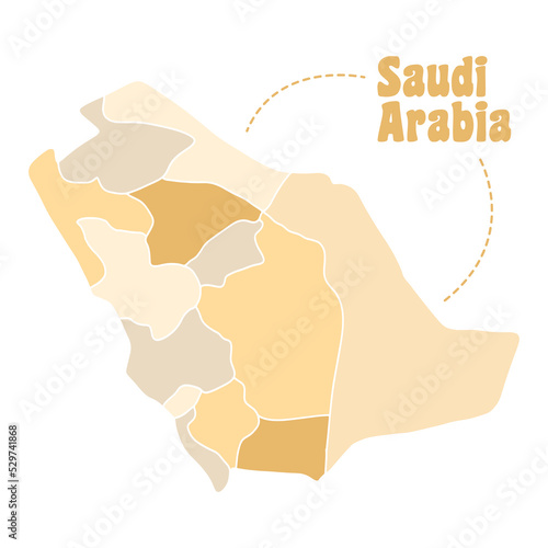 Saudi Arabia Map Illustration photo