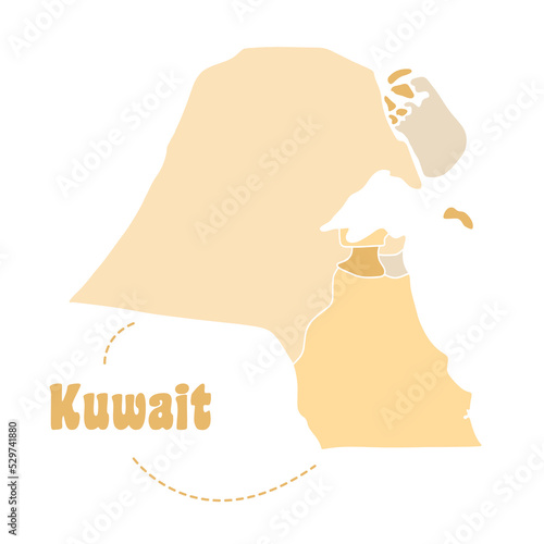 Kuwait Map Illustration photo