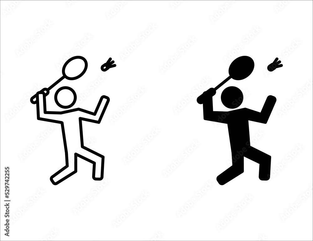 badminton icon. outline icon and solid icon badminton icon. outline icon and solid icon
