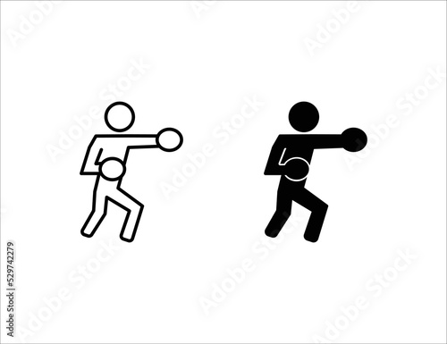 boxing icon. outline icon and solid icon